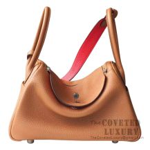 Hermes Lindy 30 Bag CC37 Gold And S3 Rouge De Coeur Clemence SHW