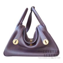 Hermes Lindy 30 Bag CC59 Raisin Clemence GHW