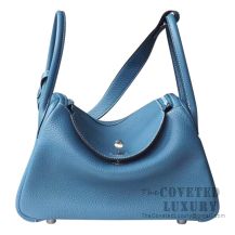 Hermes Lindy 30 Bag CC75 Blue Jean Clemence SHW