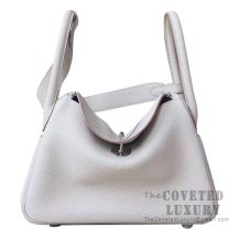 Hermes Lindy 30 Bag CC80 Pearl Grey Clemence SHW