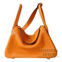 Hermes Lindy 30 Bag I9 Apricot Clemence GHW