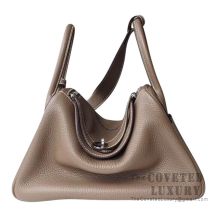 Hermes Lindy 30 Bag CC18 Etoupe Clemence SHW