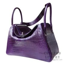 Hermes Lindy 30 Bag 9G Amethyste Matte Alligator SHW