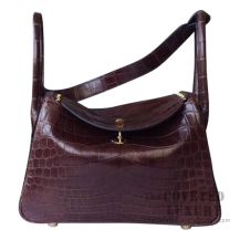 Hermes Lindy 30 Bag CC47 Chocolate Matte Niloticus SHW