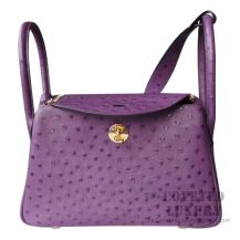 Hermes Lindy 30 Bag 5L Ultraviolet Ostrich GHW