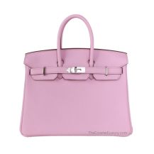 Hermes Birkin 25 in Pink Purple Togo leather with Silver, front view