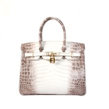 Hermes Birkin 30 in Himalaya crocodile with Gold Diamond Hardware, front view