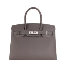 Hermes Birkin 30 in Étain Epsom leather with Palladium Hardware, front view