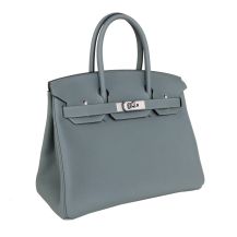 Hermes Birkin 30 Togo Leather Almond Green Palladium Hardware, front view