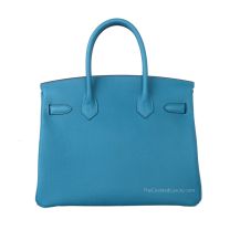 Hermes Birkin 35 in Bosporus Green Togo leather with Gold Hardware, front view