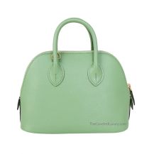 Hermes Bolide 18 in Avocado Green Chevre leather with Palladium Hardware, front view