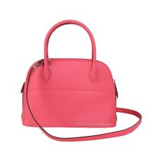 Hermes Bolide 27 in Rose Lipstick Chevre leather with Palladium Hardware, front view