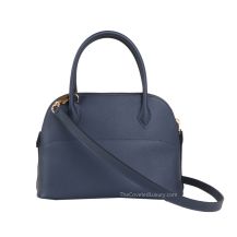 Hermes Bolide 27 in Bleu Nuit Epsom leather with Gold Hardware, front view