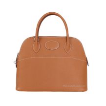Hermes Bolide 31 in Gold Epsom leather with Palladium Hardware, front view