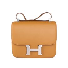 Hermes Constance 24 Epsom Leather Sesame Palladium Hardware, front view