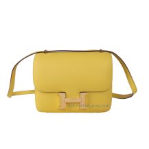 Hermes Constance Mini 18 in Jaune De Naples Epsom leather, front view