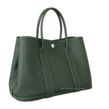 Hermes Garden Party 30 in Vert Anglais Epsom leather, front view
