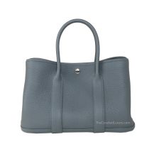 Hermes Garden Party 30 in Almond Green Togo leather with Palladium Hardware, front view