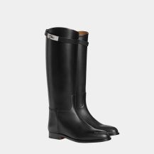 Hermes Jumping Black Box Calfskin Leather Boots