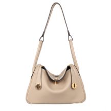 Hermes Lindy 26 in Trench Evercolor leather with Palladium Hardware, front view