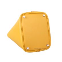 Hermes Picotin 18 in Jaune Ambre Epsom leather with Palladium Hardware, bottom view