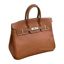 Hermes Birkin 25 Epsom Leather Gold Silver Hardware Front View