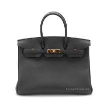 Hermes Birkin 35 Bag Noir Togo Calfskin GHW