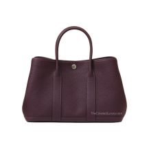 Hermes Garden Party 30 Negonda Leather Cassis Silver Hardware Front View