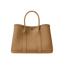 Hermes Garden Party 30 Negonda Leather Chai Silver Hardware Front View