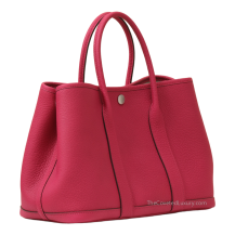 Hermes Garden Party 30 Negonda Leather Rose Mexico Silver Hardware Angled View