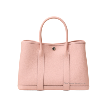Hermes Garden Party 30 Negonda Leather Rose Sakura Silver Hardware Front View