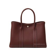 Hermes Garden Party 30 Negonda Leather Rouge H Palladium Hardware Front View