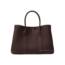 Hermes Garden Party 30 Negonda Leather Rouge Sellier Silver Hardware Front View