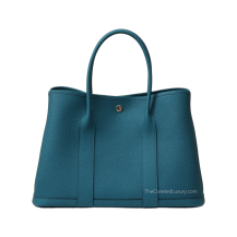 Hermes Garden Party 36 Negonda Leather Bleu Izmir Palladium Hardware Front View
