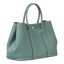 Hermes Garden Party 36 Negonda Leather Ciel Palladium Hardware Front View