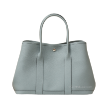 Hermes Garden Party 36 Negonda Leather Gris Pantin Palladium Hardware Front View