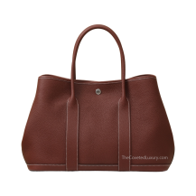 Hermes Garden Party 36 Negonda Leather Rouge H Palladium Hardware Front View