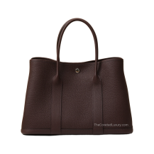 Hermes Garden Party 36 Negonda Leather Rouge Sellier Palladium Hardware Front View