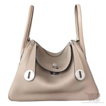 Replica Hermes Lindy 30cm Bag In Gris Tourterelle Clemence Leather GHW