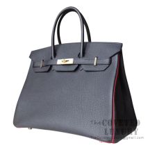 Hermes Birkin 35 Bag 89 Noir And K1 Rouge Grenat Togo GHW