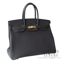 Hermes Birkin 35 Bag 89 Noir And L3 Rose Purple Togo GHW