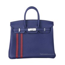 Hermes Birkin 25 in Burgundy Red Togo leather with Palladium Hardware, front view