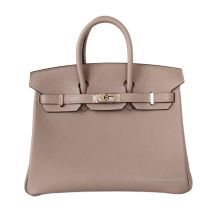 Hermes Birkin 25 in Gris Asphalte Togo leather, front view