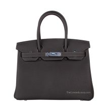 Hermes Birkin 30 in Etain Togo leather with Palladium Hardware, front view
