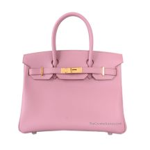 Hermes Birkin 30 in Mauve Purple Togo leather with Gold Hardware, front view