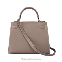 Hermes Kelly 25 in Origan Epsom leather with Palladium Hardware, front view