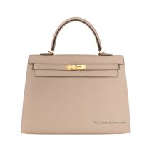 Hermes Kelly 35 in Trench Epsom leather with Gold Hardware, front view