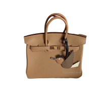 Hermes Birkin 25 Togo Leather Chai Gold Hardware Front View
