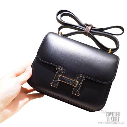 NEW HERMES CONSTANCE 18 BLACK Tadelakt Lizard Palladium Hardware 2023 –  Empire Lusso