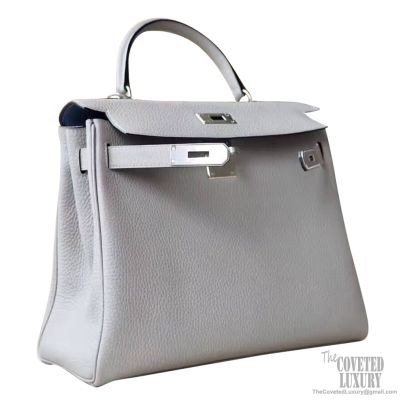 Hermes Kelly 28 Bag Bicolored 4z Gris Mouette Togo PHW